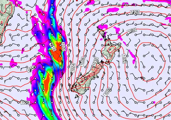 New Zealand forecast chart for Tuesday, May 5th, 2026 at 12:00 PM