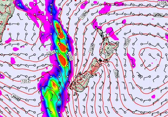New Zealand forecast chart for Tuesday, May 5th, 2026 at 6:00 PM