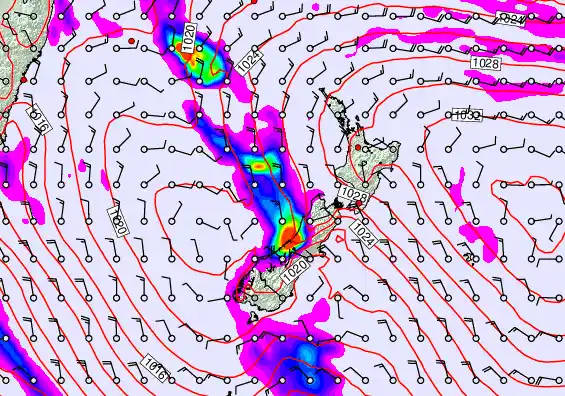 New Zealand forecast chart for Wednesday, May 6th, 2026 at 12:00 PM