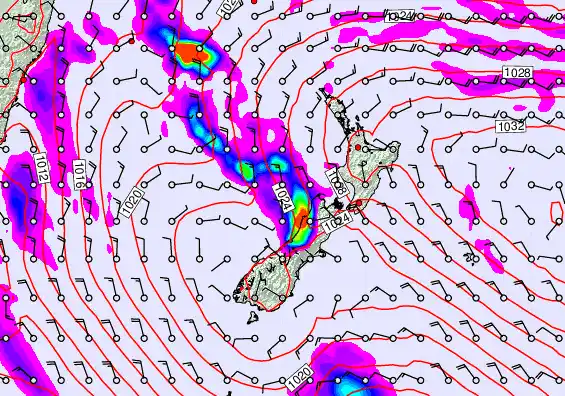 New Zealand forecast chart for Wednesday, May 6th, 2026 at 6:00 PM