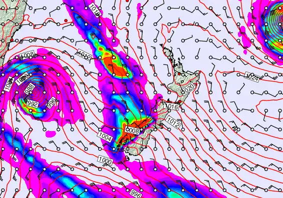 New Zealand forecast chart for Saturday, May 9th, 2026 at 6:00 AM