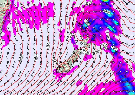New Zealand forecast chart for Monday, May 11th, 2026 at 6:00 AM