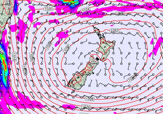New Zealand forecast chart for Sunday, May 3rd, 2026 at 6:00 PM