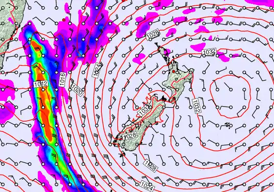 New Zealand forecast chart for Tuesday, May 5th, 2026 at 12:00 AM