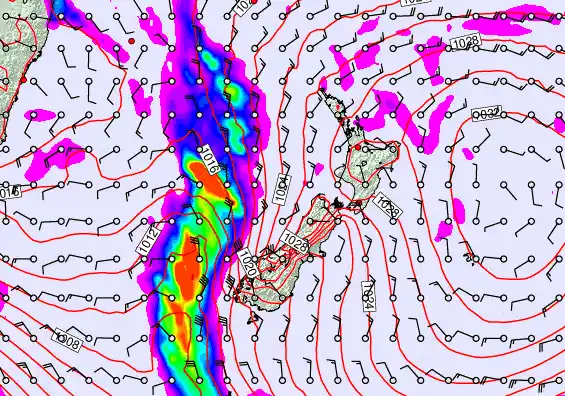 New Zealand forecast chart for Tuesday, May 5th, 2026 at 6:00 PM