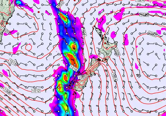 New Zealand forecast chart for Wednesday, May 6th, 2026 at 12:00 AM
