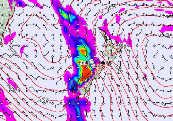 New Zealand forecast chart for Wednesday, May 6th, 2026 at 6:00 AM