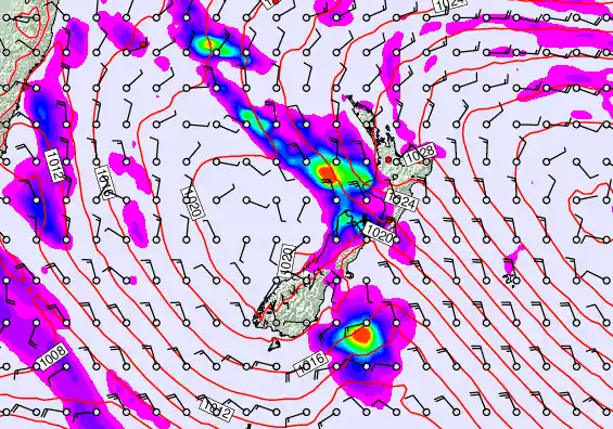New Zealand forecast chart for Wednesday, May 6th, 2026 at 6:00 PM