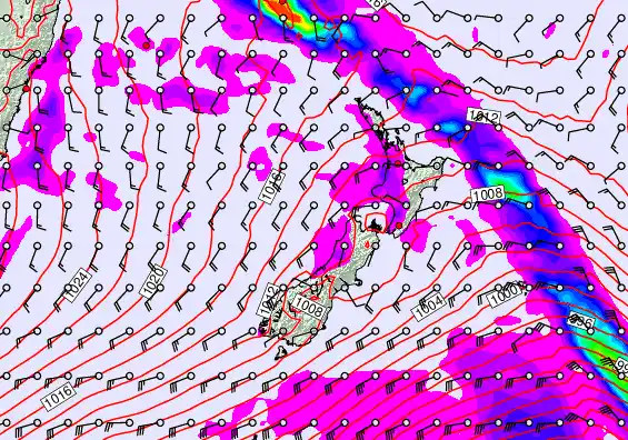 New Zealand forecast chart for Sunday, May 10th, 2026 at 6:00 AM