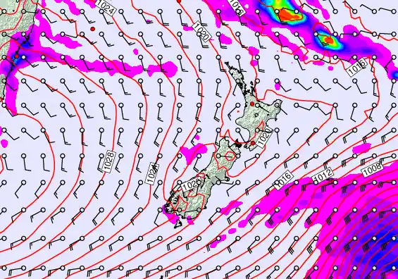 New Zealand forecast chart for Monday, May 11th, 2026 at 6:00 AM