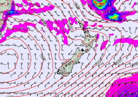 New Zealand forecast chart for Tuesday, May 12th, 2026 at 12:00 AM