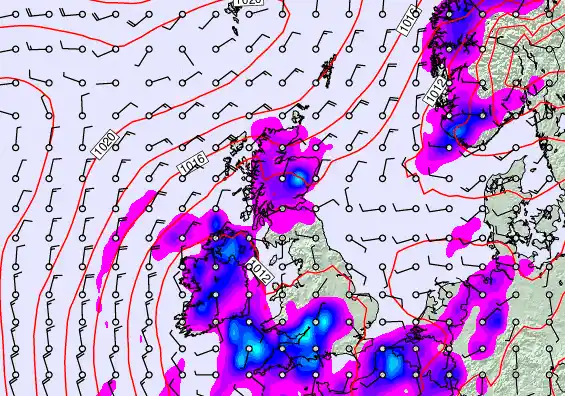 United Kingdom forecast chart for Saturday, May 2nd, 2026 at 6:00 PM