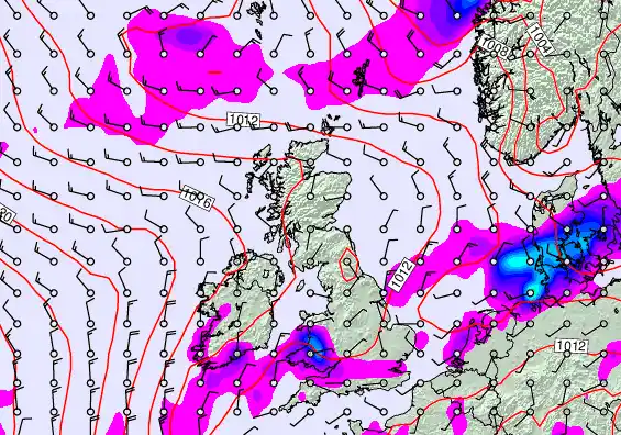 United Kingdom forecast chart for Monday, May 4th, 2026 at 12:00 AM