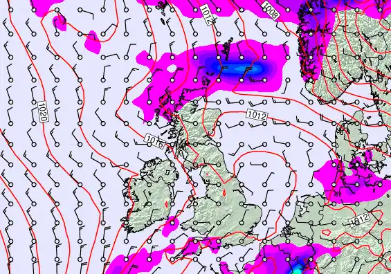 United Kingdom forecast chart for Monday, May 4th, 2026 at 12:00 PM