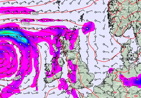 United Kingdom forecast chart for Friday, May 8th, 2026 at 12:00 AM