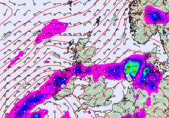 United Kingdom forecast chart for Sunday, May 10th, 2026 at 12:00 AM