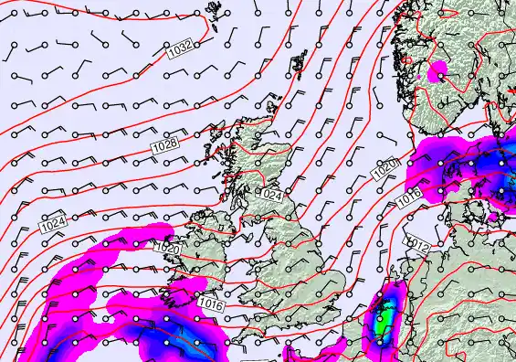 United Kingdom forecast chart for Sunday, May 10th, 2026 at 12:00 PM