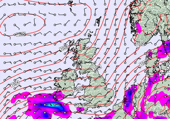 United Kingdom forecast chart for Sunday, May 10th, 2026 at 6:00 PM