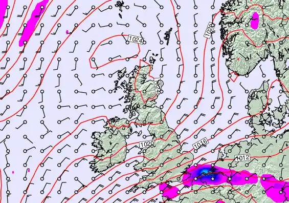 United Kingdom forecast chart for Tuesday, May 12th, 2026 at 12:00 AM