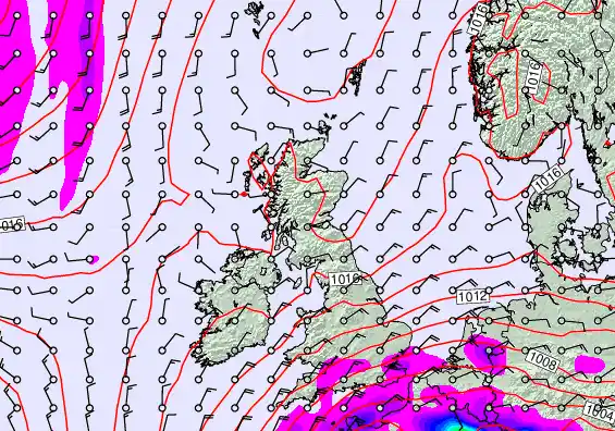 United Kingdom forecast chart for Tuesday, May 12th, 2026 at 12:00 PM