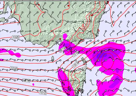 Victoria & Tasmania forecast chart for Tuesday, May 5th, 2026 at 6:00 AM