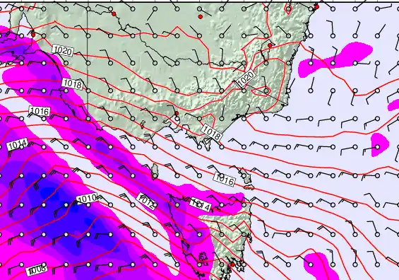 Victoria & Tasmania forecast chart for Wednesday, May 6th, 2026 at 12:00 AM