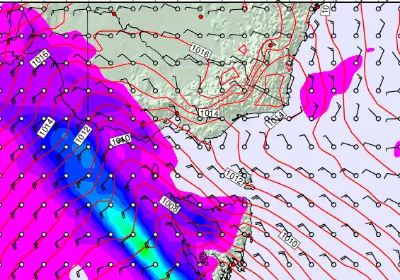 Victoria & Tasmania forecast chart for Wednesday, May 6th, 2026 at 6:00 AM