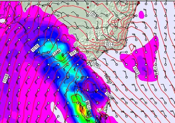 Victoria & Tasmania forecast chart for Wednesday, May 6th, 2026 at 12:00 PM