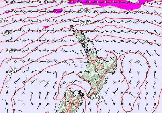 North Island forecast chart for Sunday, May 3rd, 2026 at 6:00 AM