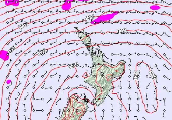 North Island forecast chart for Monday, May 4th, 2026 at 12:00 AM