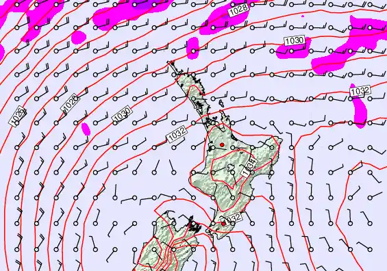 North Island forecast chart for Monday, May 4th, 2026 at 6:00 PM