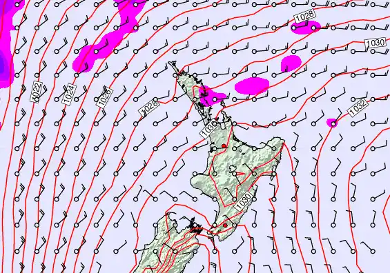 North Island forecast chart for Tuesday, May 5th, 2026 at 6:00 AM