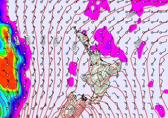 North Island forecast chart for Tuesday, May 5th, 2026 at 6:00 PM