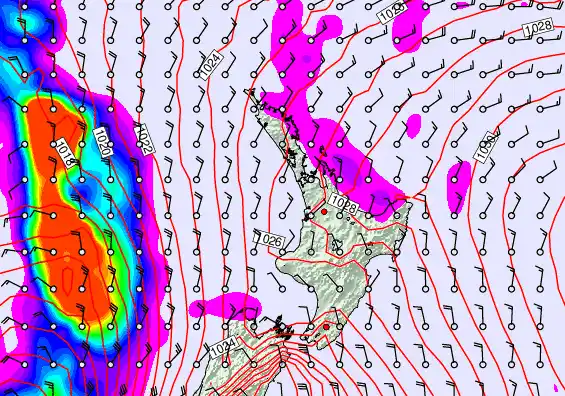 North Island forecast chart for Wednesday, May 6th, 2026 at 12:00 AM