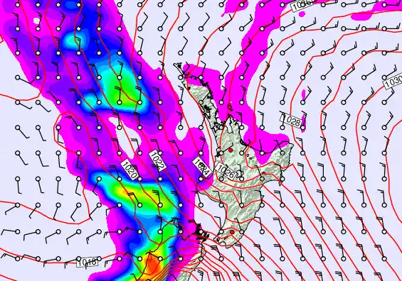 North Island forecast chart for Wednesday, May 6th, 2026 at 12:00 PM