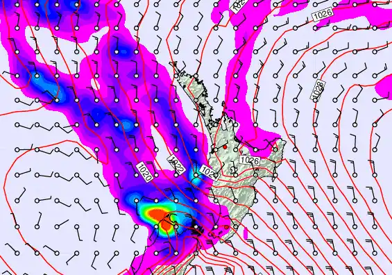 North Island forecast chart for Wednesday, May 6th, 2026 at 6:00 PM