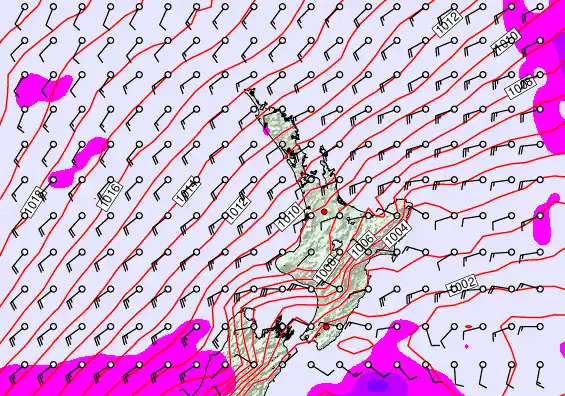North Island forecast chart for Sunday, May 10th, 2026 at 12:00 PM