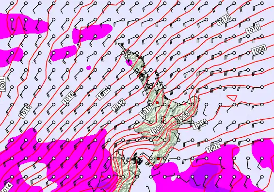 North Island forecast chart for Sunday, May 10th, 2026 at 6:00 PM