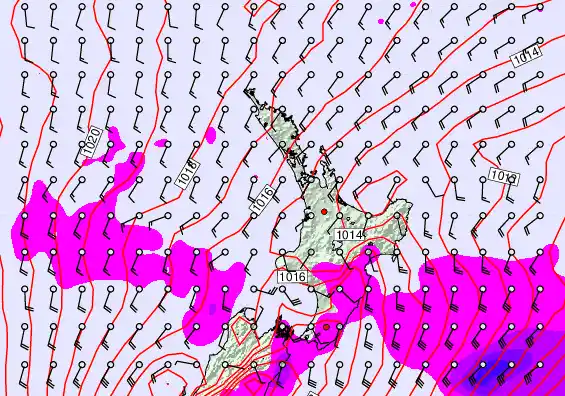 North Island forecast chart for Monday, May 11th, 2026 at 6:00 AM