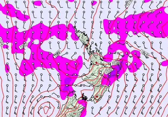 North Island forecast chart for Monday, May 11th, 2026 at 12:00 PM