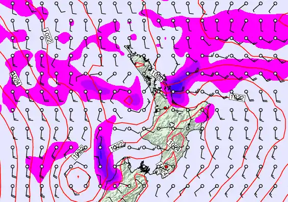 North Island forecast chart for Monday, May 11th, 2026 at 6:00 PM