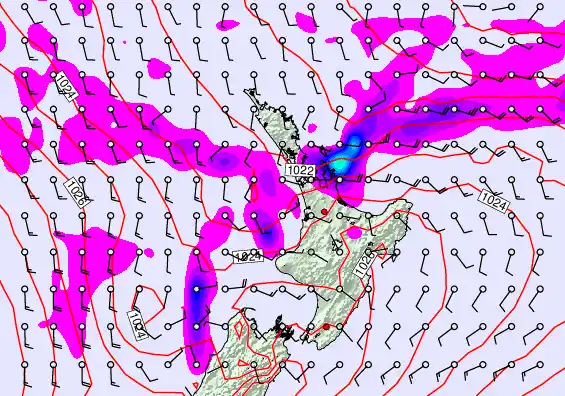 North Island forecast chart for Tuesday, May 12th, 2026 at 12:00 AM
