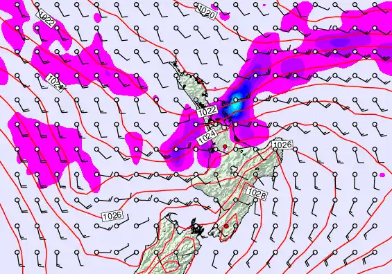 North Island forecast chart for Tuesday, May 12th, 2026 at 6:00 AM