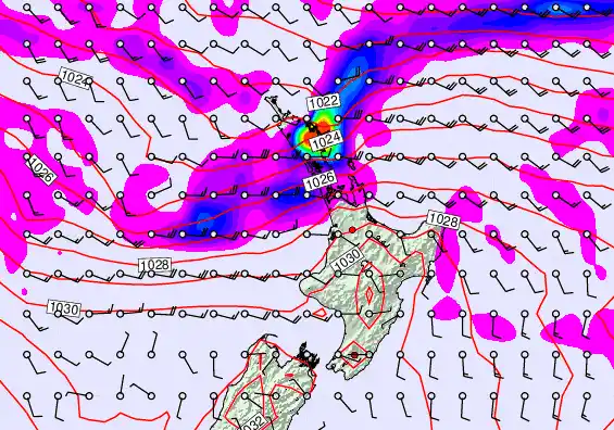 North Island forecast chart for Tuesday, May 12th, 2026 at 6:00 PM
