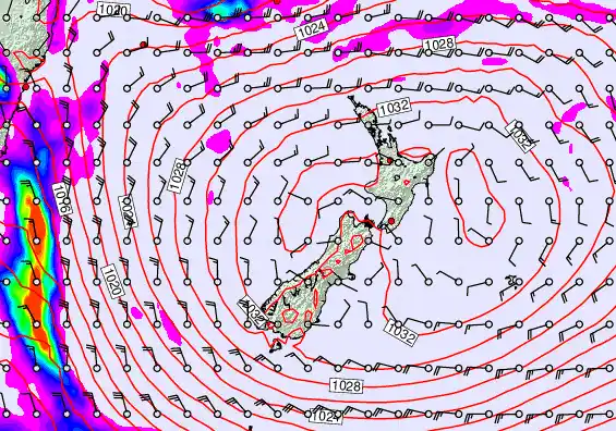 New Zealand forecast chart for Monday, May 4th, 2026 at 12:00 AM