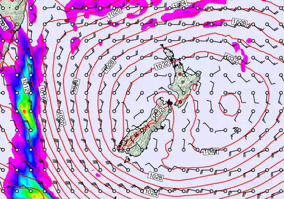 New Zealand forecast chart for Monday, May 4th, 2026 at 6:00 AM