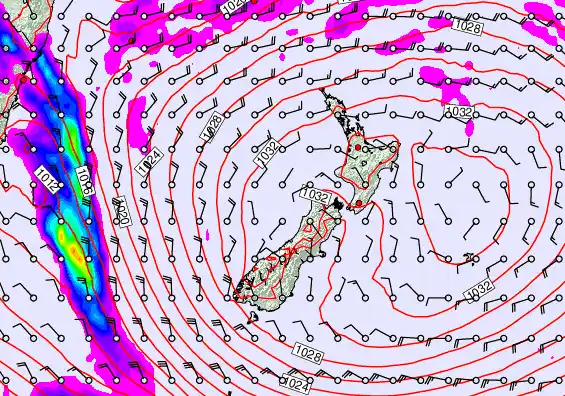 New Zealand forecast chart for Monday, May 4th, 2026 at 12:00 PM