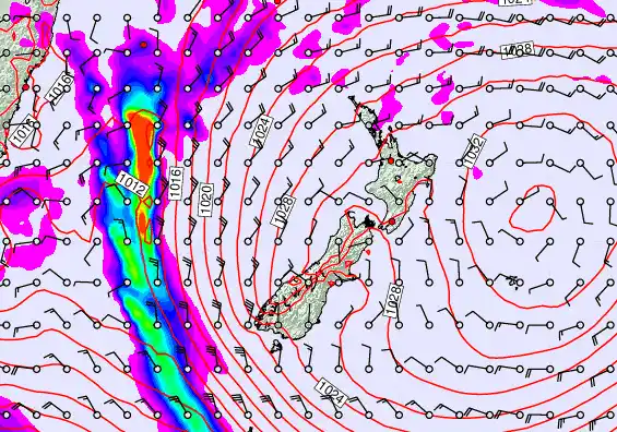 New Zealand forecast chart for Tuesday, May 5th, 2026 at 6:00 AM