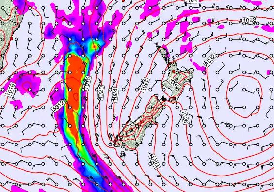 New Zealand forecast chart for Tuesday, May 5th, 2026 at 12:00 PM