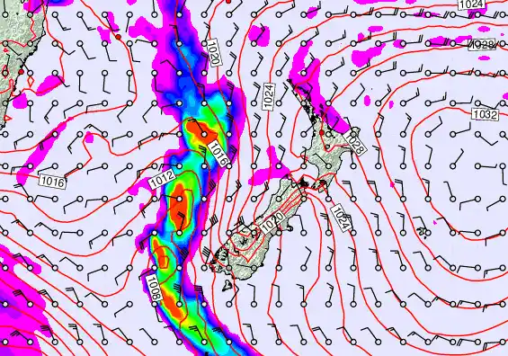New Zealand forecast chart for Wednesday, May 6th, 2026 at 12:00 AM